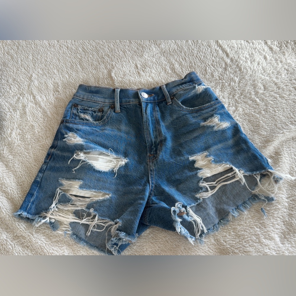 American Eagle Outfitters Ripped Blue Jean Shorts